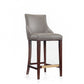 Manhattan Comfort Shubert 2-Piece Dark Taupe Upholstered Leatherette Barstool