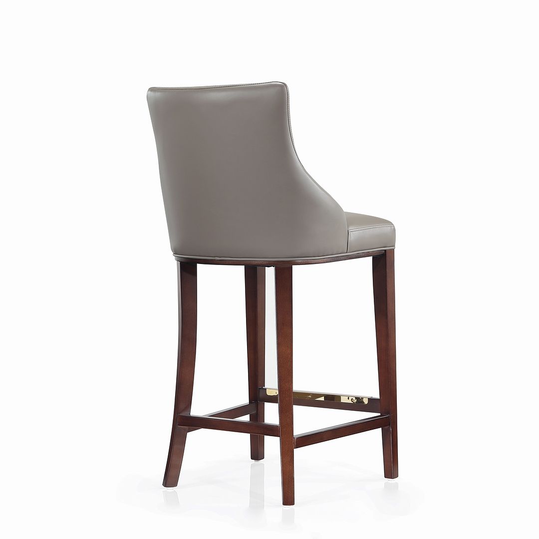 Manhattan Comfort Shubert 2-Piece Dark Taupe Upholstered Leatherette Barstool