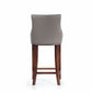 Manhattan Comfort Shubert 2-Piece Dark Taupe Upholstered Leatherette Barstool