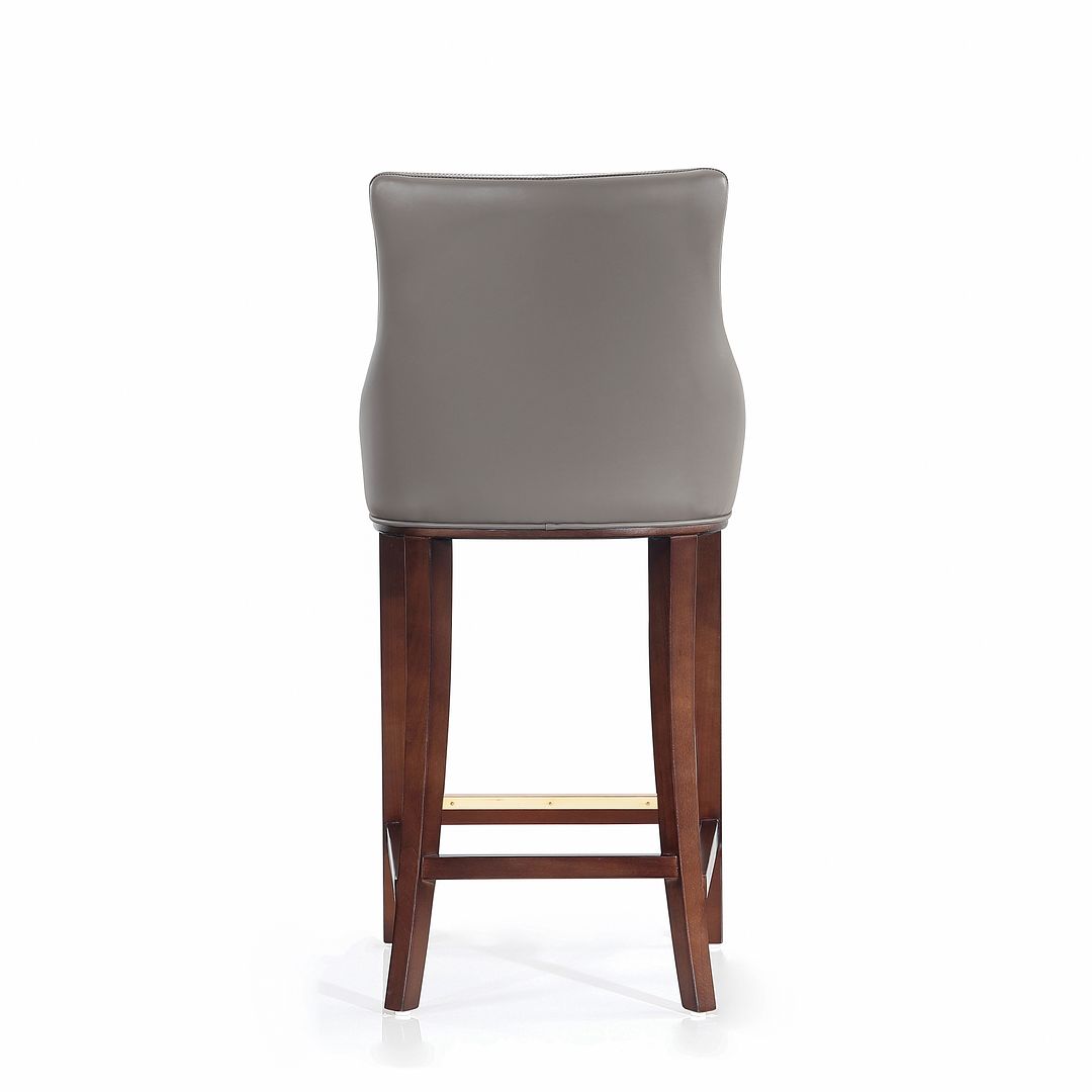 Manhattan Comfort Shubert 2-Piece Dark Taupe Upholstered Leatherette Barstool