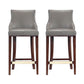 Manhattan Comfort Shubert 2-Piece Dark Taupe Upholstered Leatherette Barstool
