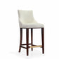 Manhattan Comfort Shubert 2-Piece Ivory Upholstered Leatherette Barstool