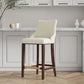 Manhattan Comfort Shubert 2-Piece Ivory Upholstered Leatherette Barstool