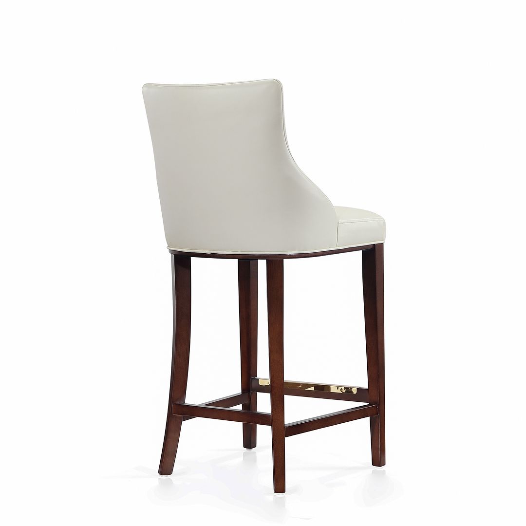 Manhattan Comfort Shubert 2-Piece Ivory Upholstered Leatherette Barstool
