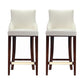 Manhattan Comfort Shubert 2-Piece Ivory Upholstered Leatherette Barstool