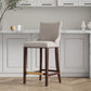 Manhattan Comfort Shubert 2-Piece Light Gray Upholstered Leatherette Barstool