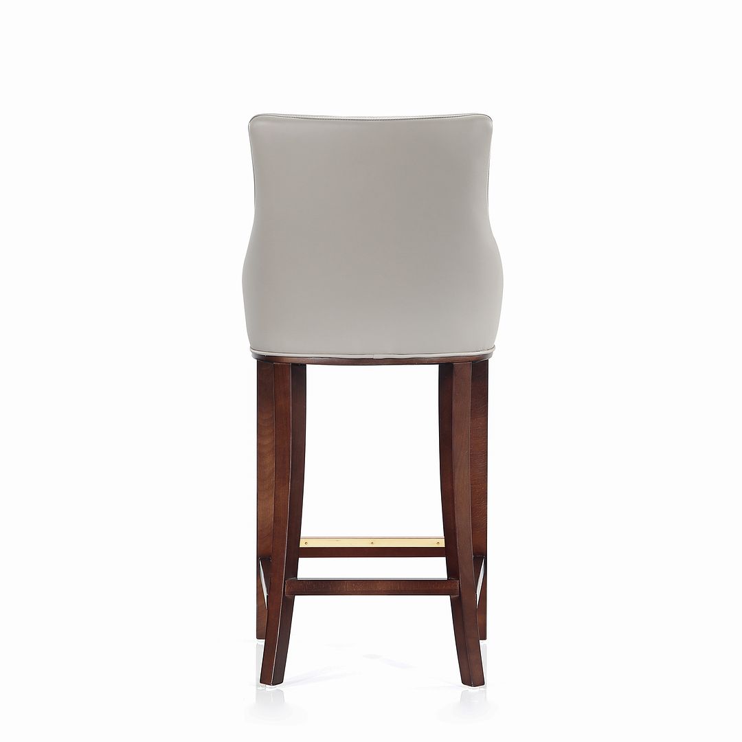 Manhattan Comfort Shubert 2-Piece Light Gray Upholstered Leatherette Barstool