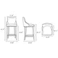 Manhattan Comfort Shubert 2-Piece Light Gray Upholstered Leatherette Barstool