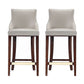 Manhattan Comfort Shubert 2-Piece Light Gray Upholstered Leatherette Barstool