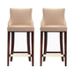Manhattan Comfort Shubert 2-Piece Tan Upholstered Leatherette Barstool