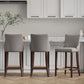 Manhattan Comfort Shubert 3-Piece Dark Taupe Upholstered Leatherette Barstool