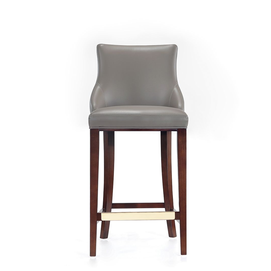 Manhattan Comfort Shubert 3-Piece Dark Taupe Upholstered Leatherette Barstool