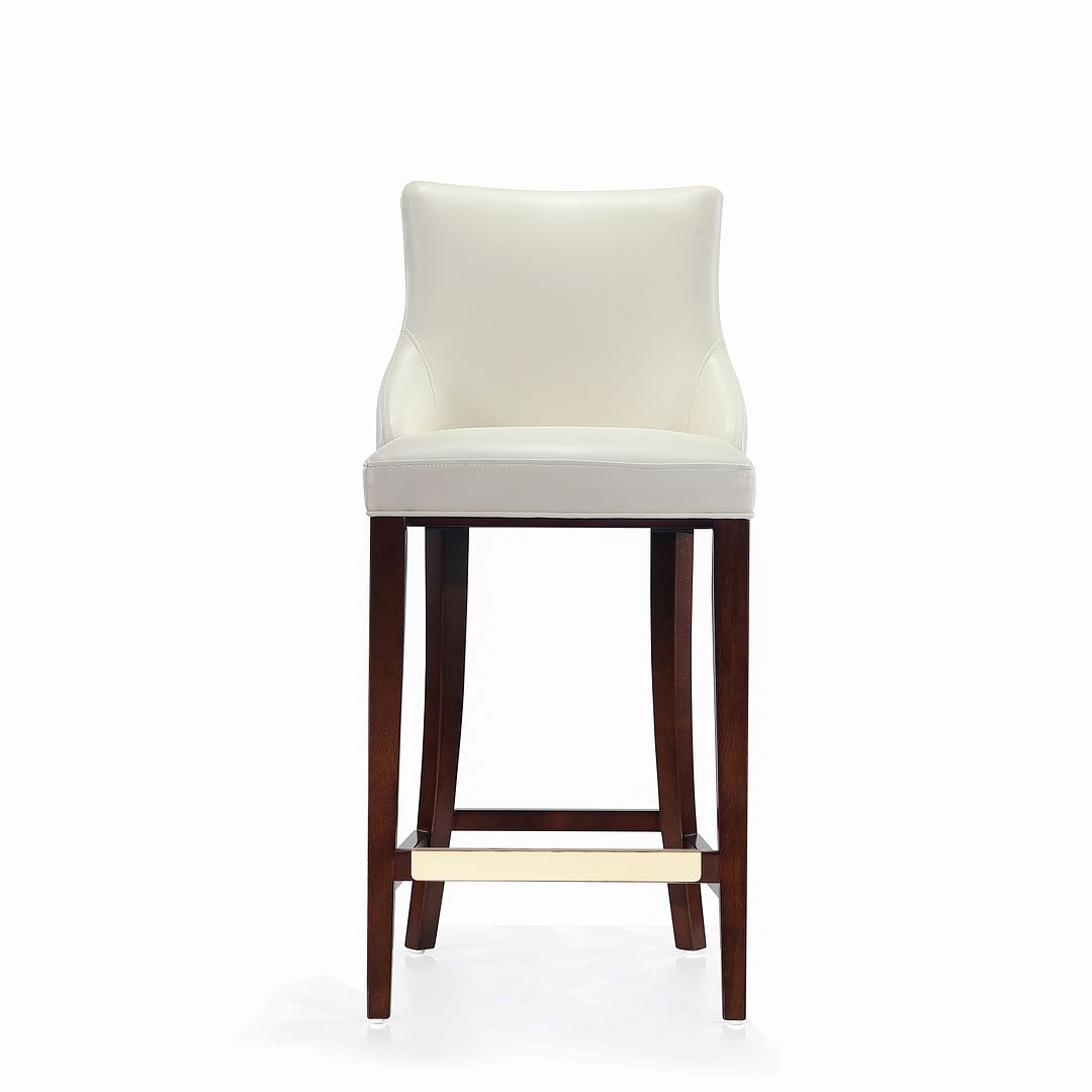 Manhattan Comfort Shubert 3-Piece Ivory Upholstered Leatherette Barstool