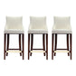 Manhattan Comfort Shubert 3-Piece Ivory Upholstered Leatherette Barstool