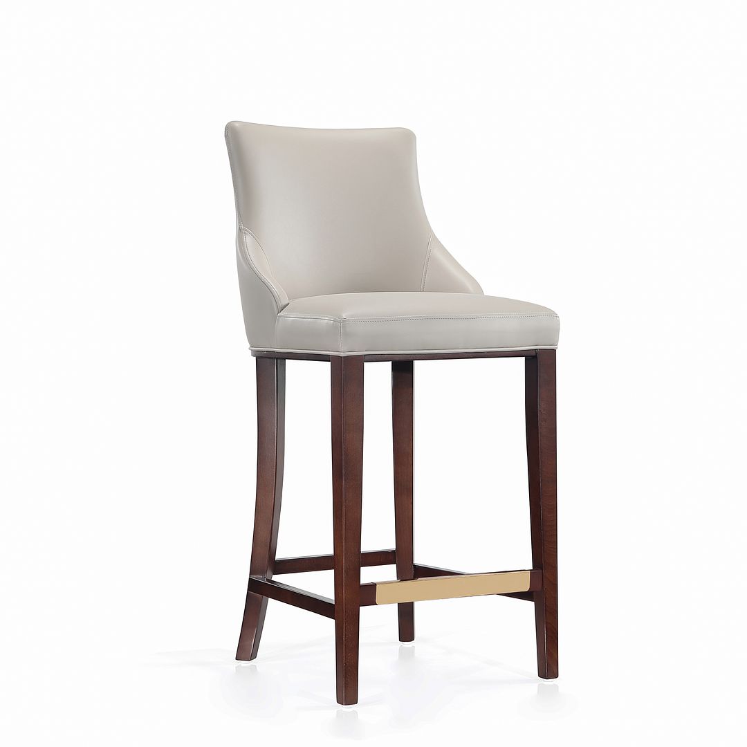 Manhattan Comfort Shubert 3-Piece Light Gray Upholstered Leatherette Barstool