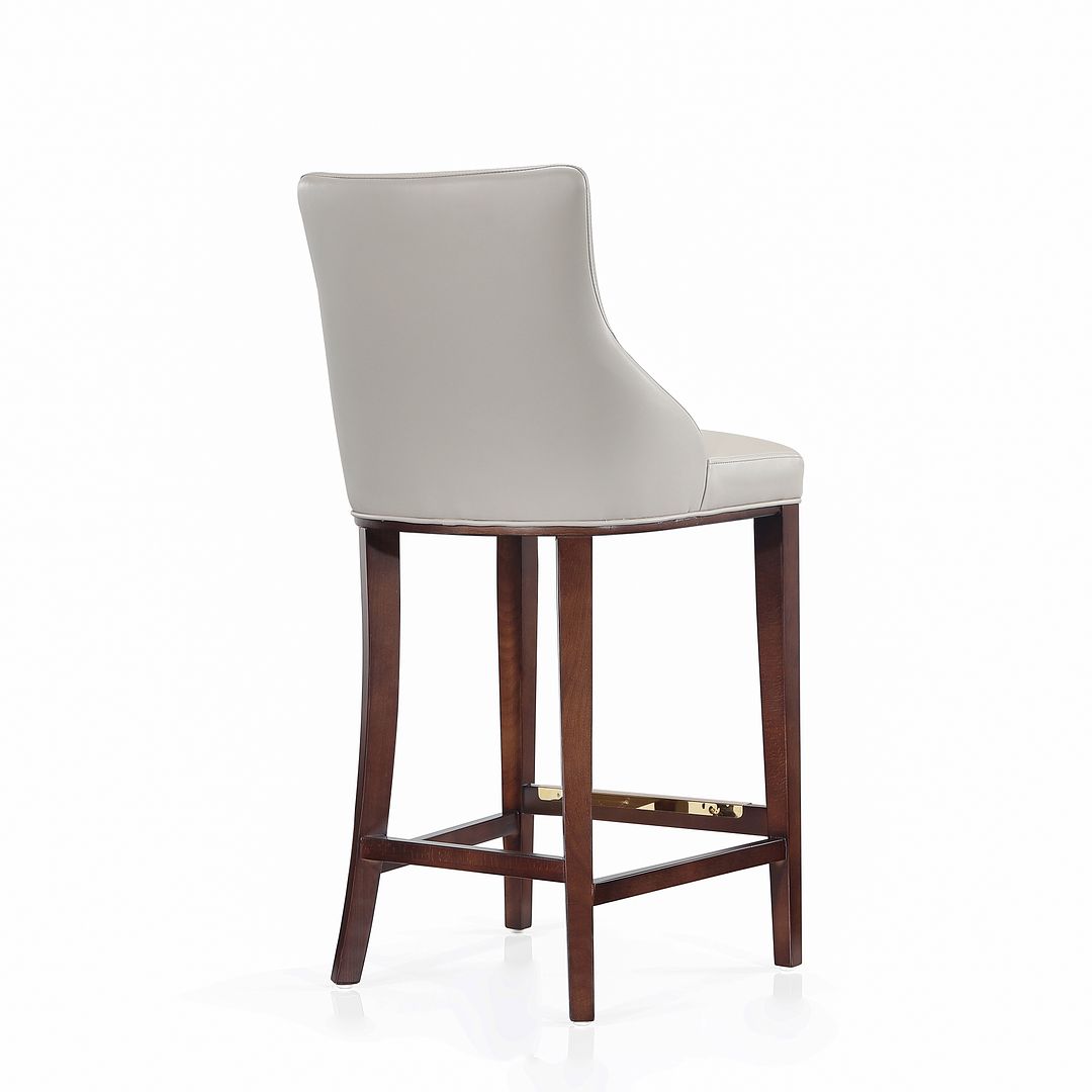 Manhattan Comfort Shubert 3-Piece Light Gray Upholstered Leatherette Barstool