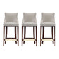 Manhattan Comfort Shubert 3-Piece Light Gray Upholstered Leatherette Barstool