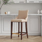 Manhattan Comfort Shubert 3-Piece Tan Upholstered Leatherette Barstool