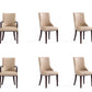 Manhattan Comfort Shubert 6-Piece Modern Faux Leather & Velvet Dining Chair Set In Tan
