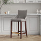 Manhattan Comfort Shubert Dark Taupe Upholstered Leatherette Barstool