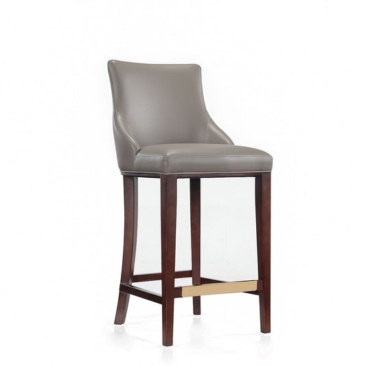Manhattan Comfort Shubert Dark Taupe Upholstered Leatherette Barstool