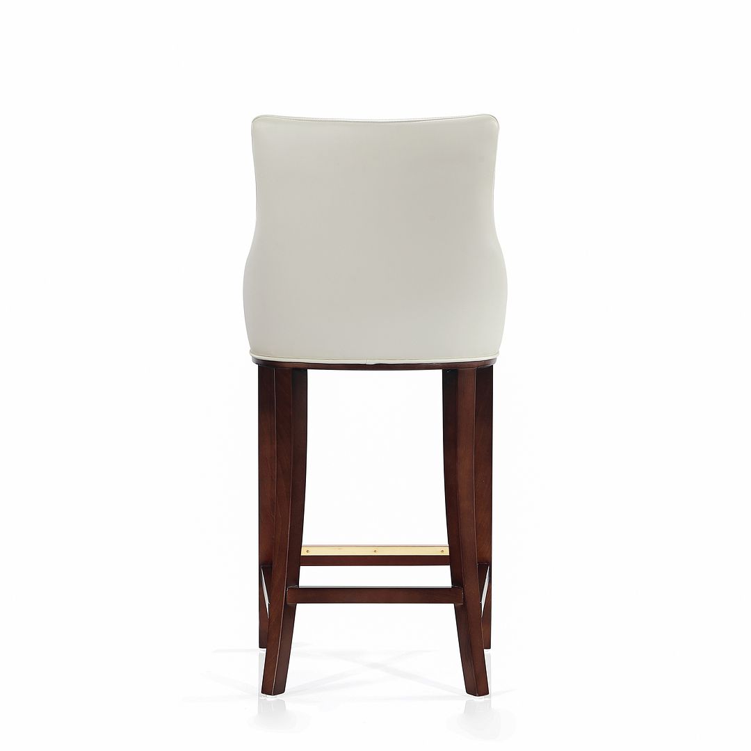 Manhattan Comfort Shubert Ivory Upholstered Leatherette Barstool