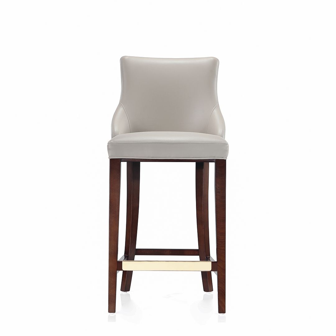 Manhattan Comfort Shubert Light Gray Upholstered Leatherette Barstool