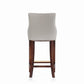 Manhattan Comfort Shubert Light Gray Upholstered Leatherette Barstool