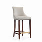 Manhattan Comfort Shubert Light Gray Upholstered Leatherette Barstool