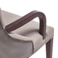 Manhattan Comfort Shubert Modern Faux Leather & Velvet Dining Armchair In Light Gray