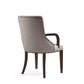 Manhattan Comfort Shubert Modern Faux Leather & Velvet Dining Armchair In Light Gray