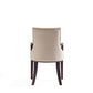 Manhattan Comfort Shubert Modern Faux Leather & Velvet Dining Armchair In Tan