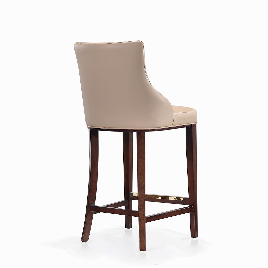 Manhattan Comfort Shubert Tan Upholstered Leatherette Barstool