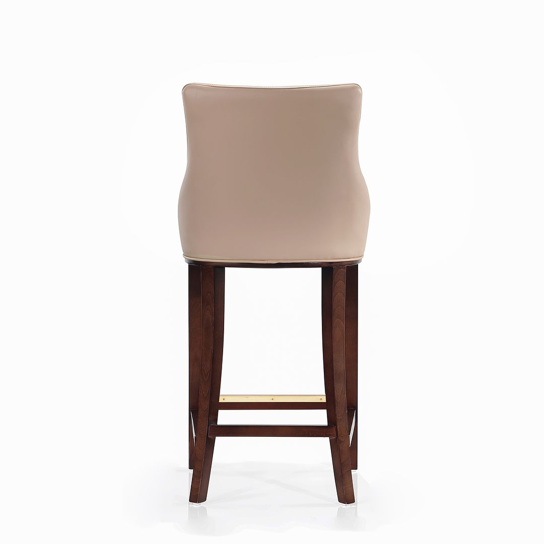 Manhattan Comfort Shubert Tan Upholstered Leatherette Barstool