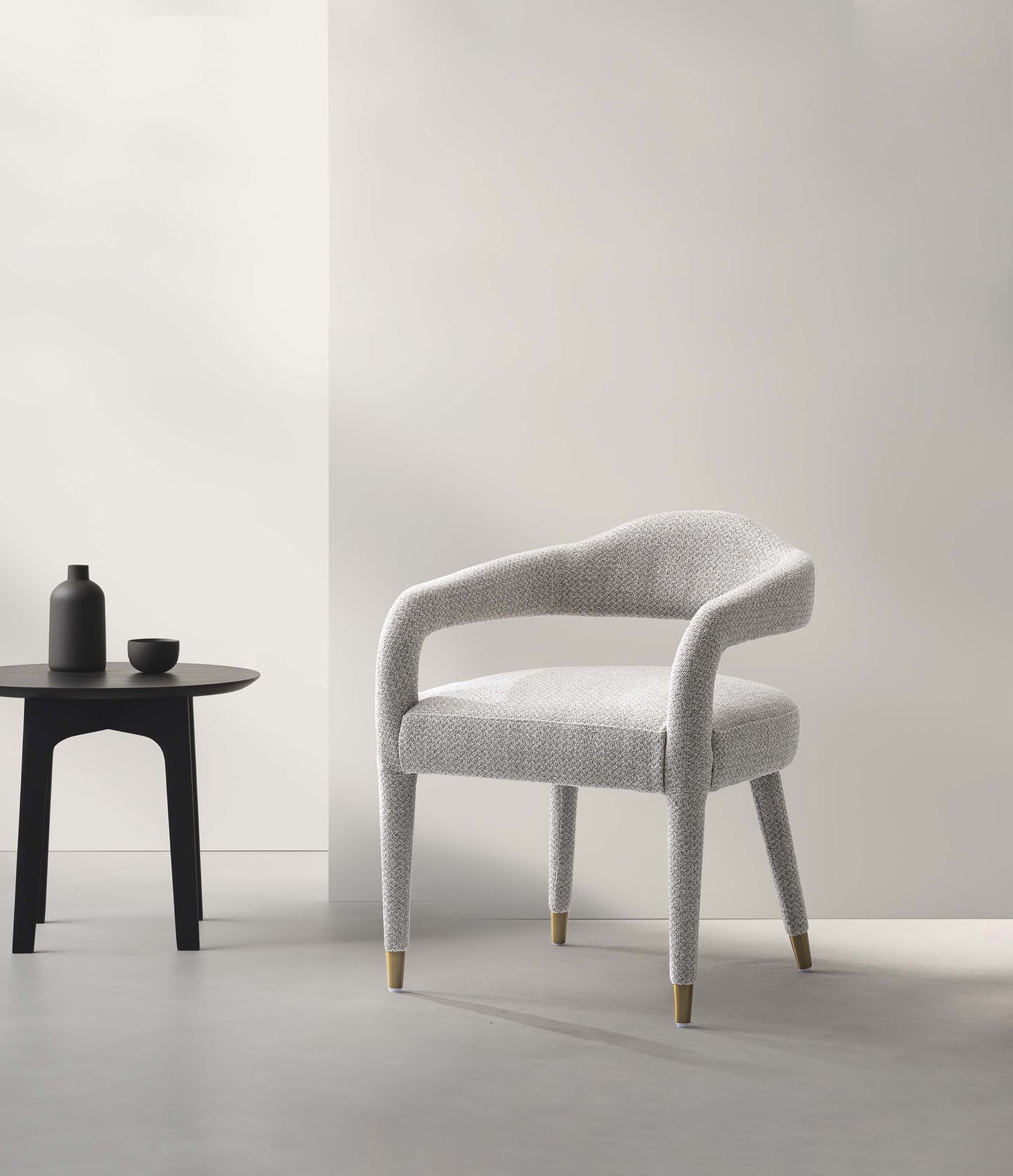 Manhattan Comfort Silver Modern Aspen Tweed Dining Armchair