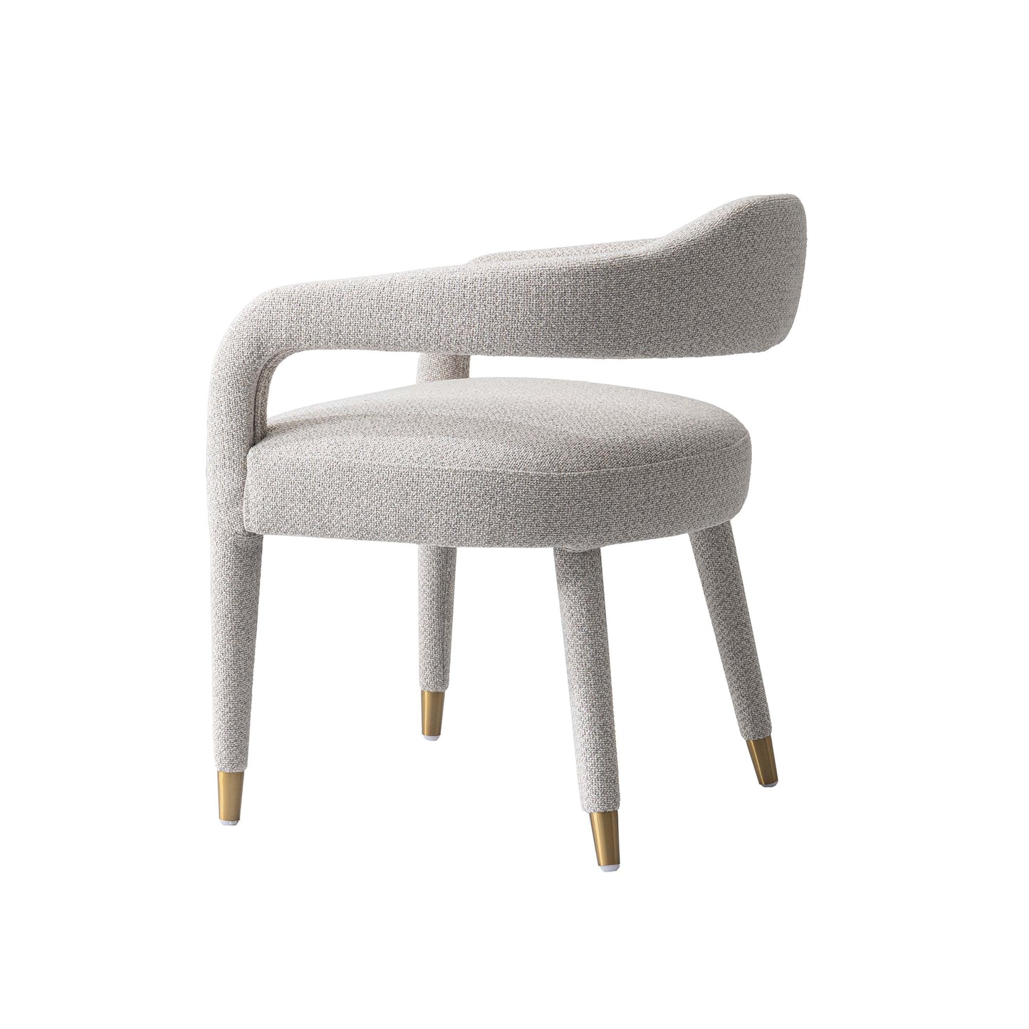 Manhattan Comfort Silver Modern Aspen Tweed Dining Armchair