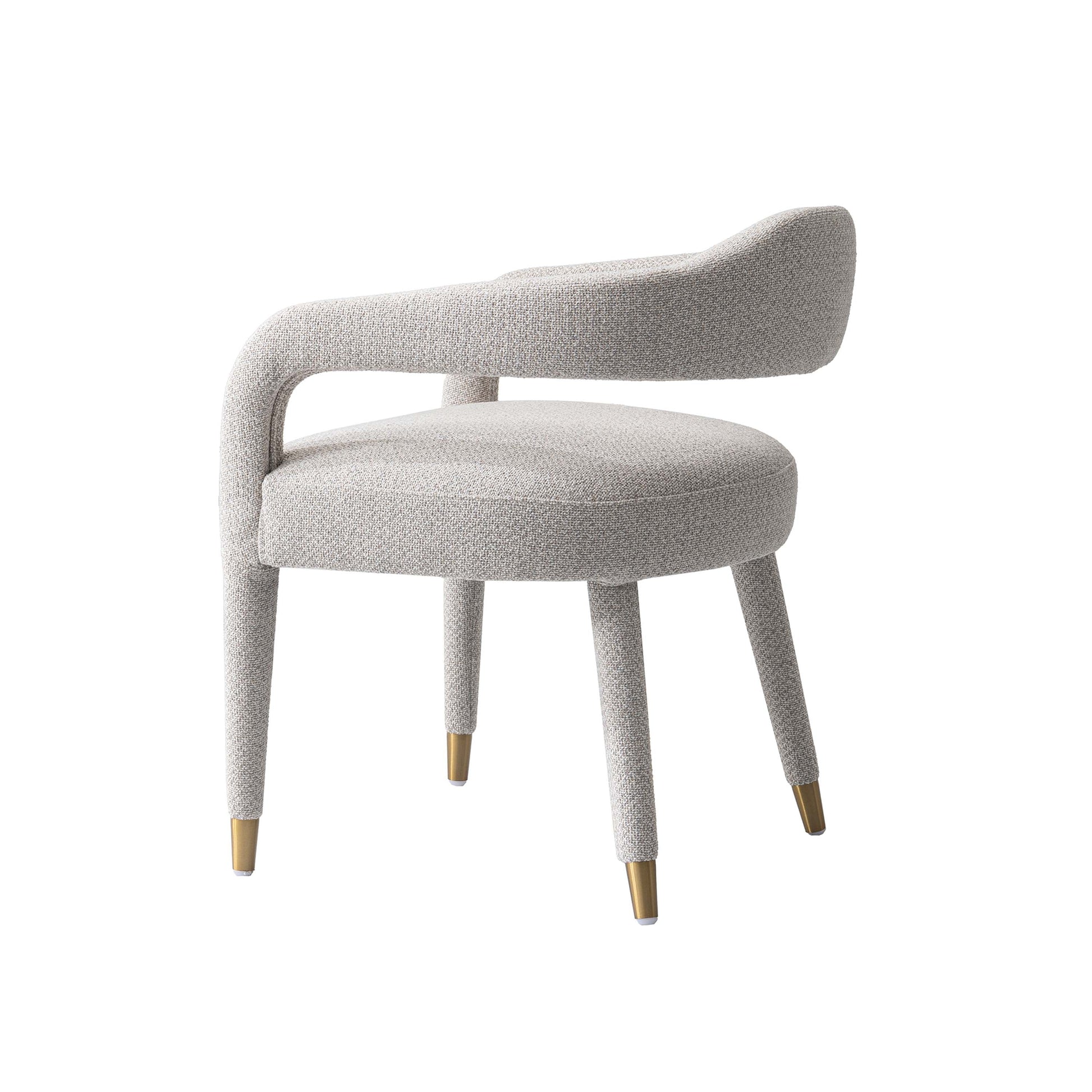 Manhattan Comfort Silver Modern Aspen Tweed Dining Armchair