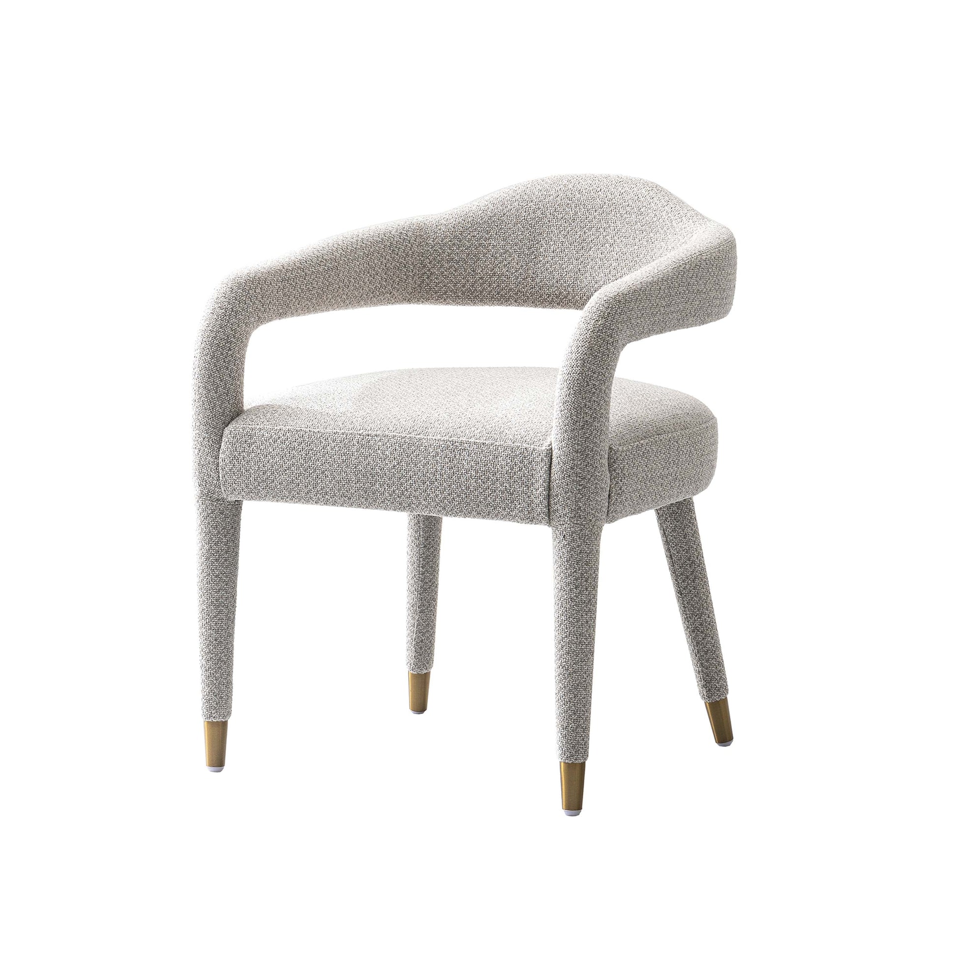 Manhattan Comfort Silver Modern Aspen Tweed Dining Armchair
