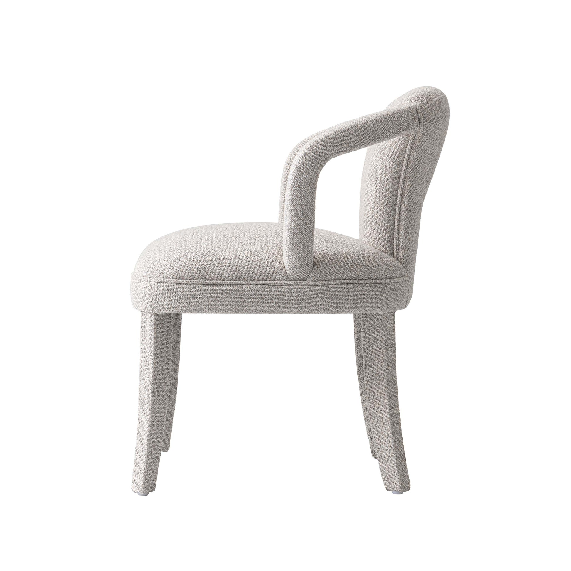 Manhattan Comfort Silver Modern Palmer Tweed Dining Armchair