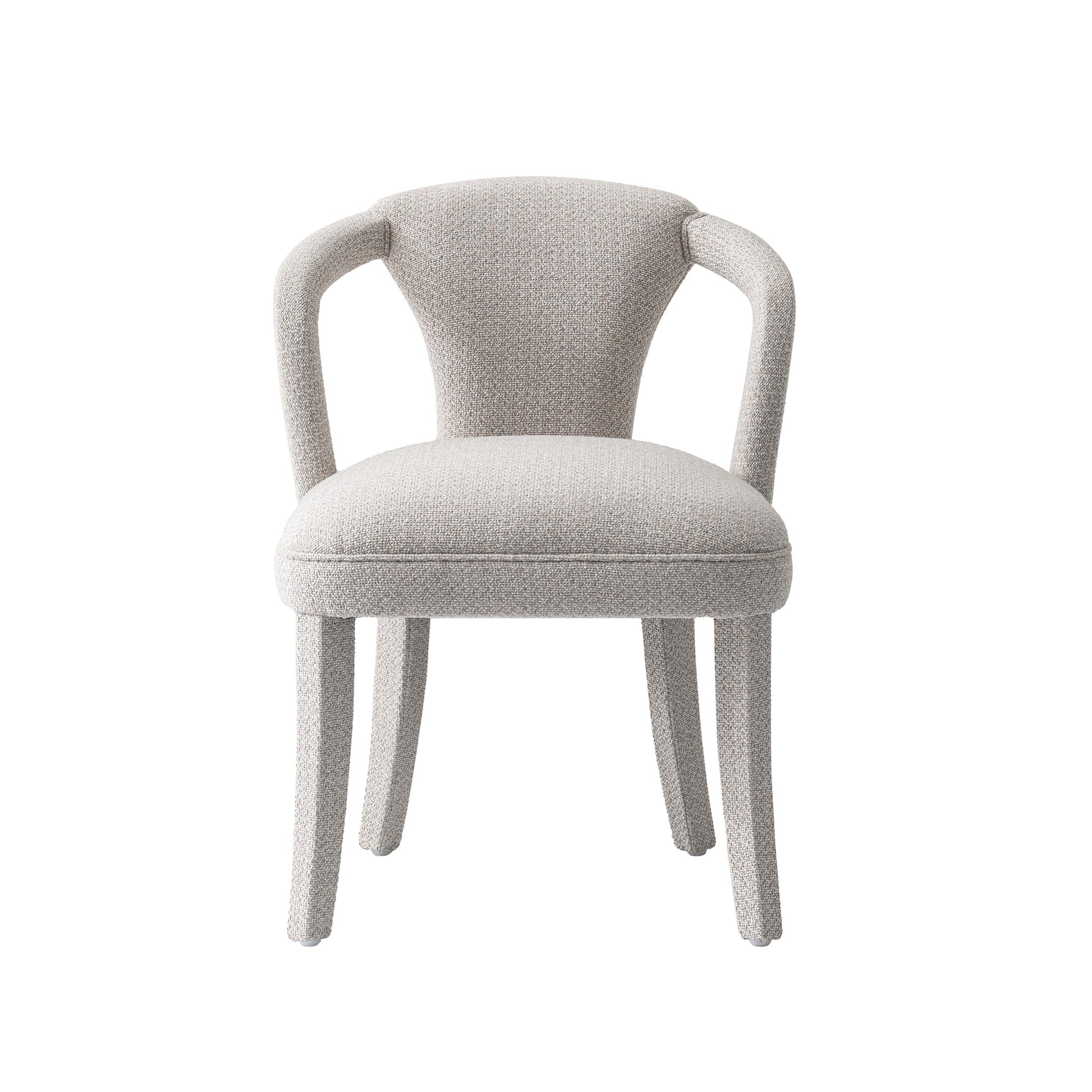 Manhattan Comfort Silver Modern Palmer Tweed Dining Armchair In A Set Of 2