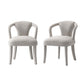 Manhattan Comfort Silver Modern Palmer Tweed Dining Armchair In A Set Of 2
