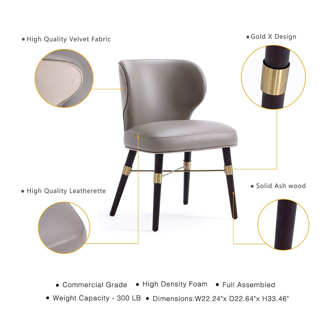 Manhattan Comfort Strine Dark Taupe Upholstered Dining Chair