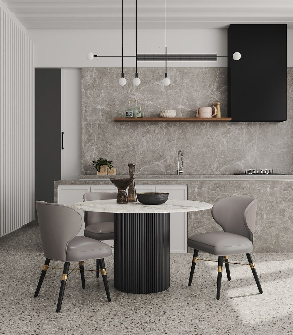 Manhattan Comfort Strine Dark Taupe Upholstered Dining Chair