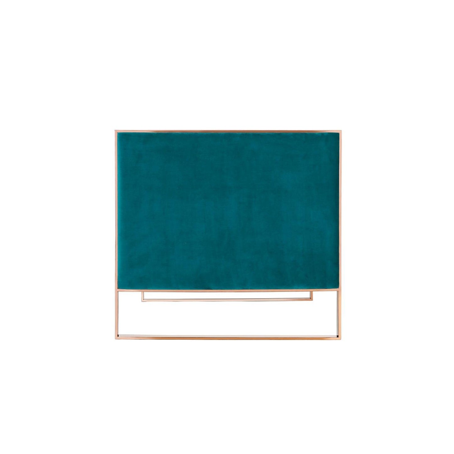 Manhattan Comfort Trillium 57" Aqua Blue & Gold Velvet 2-Seater Loveseat