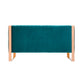 Manhattan Comfort Trillium 57" Aqua Blue & Gold Velvet 2-Seater Loveseat