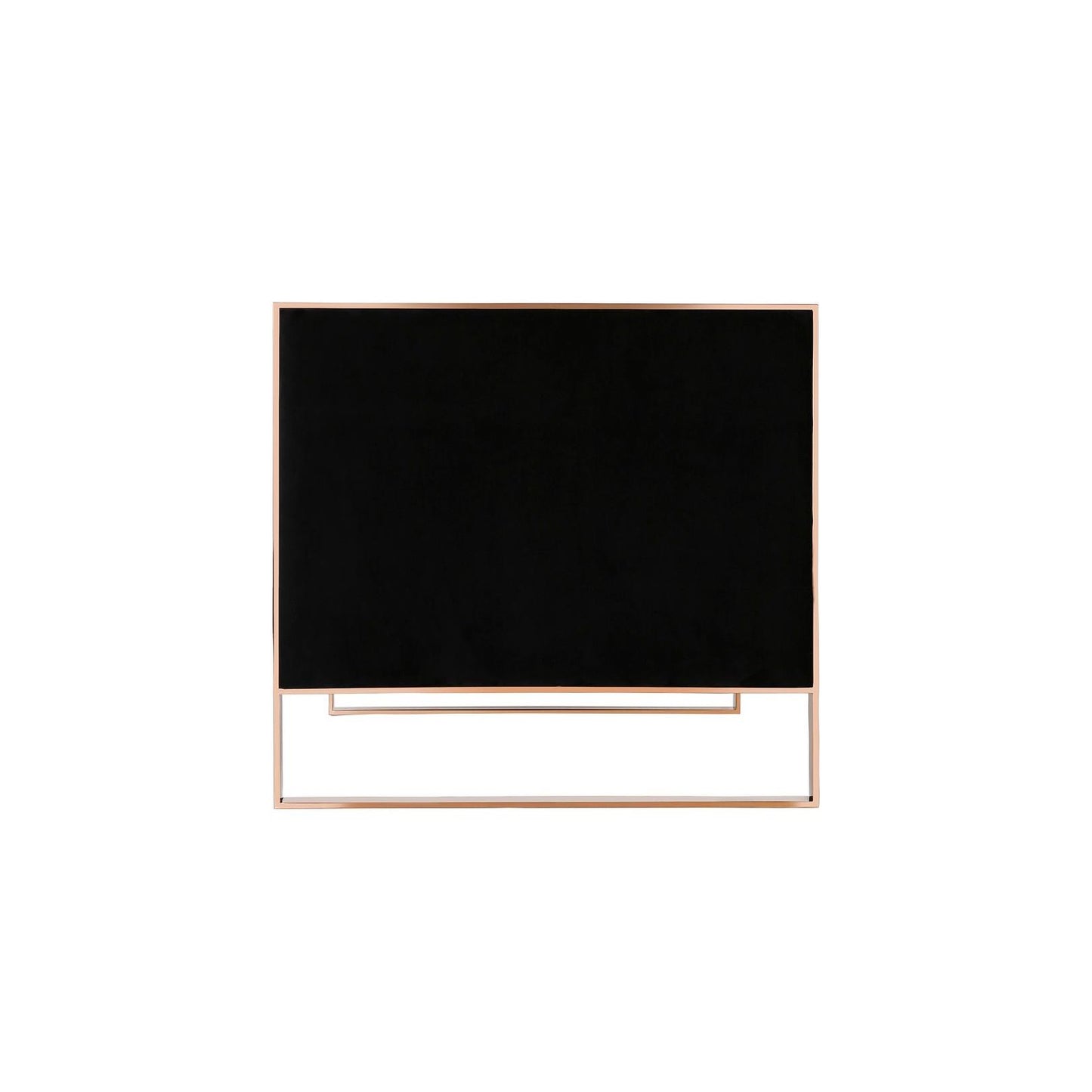 Manhattan Comfort Trillium 57" Black & Gold Velvet 2-Seater Loveseat