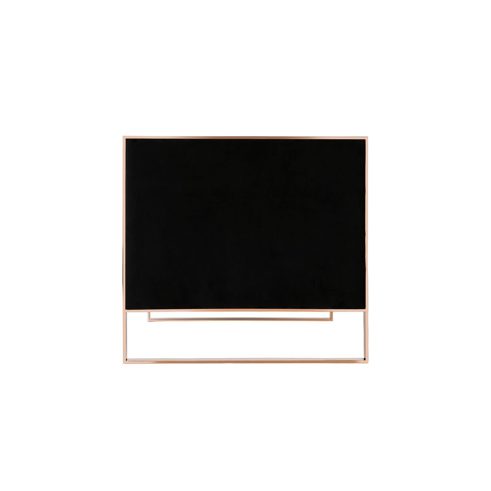 Manhattan Comfort Trillium 57" Black & Gold Velvet 2-Seater Loveseat