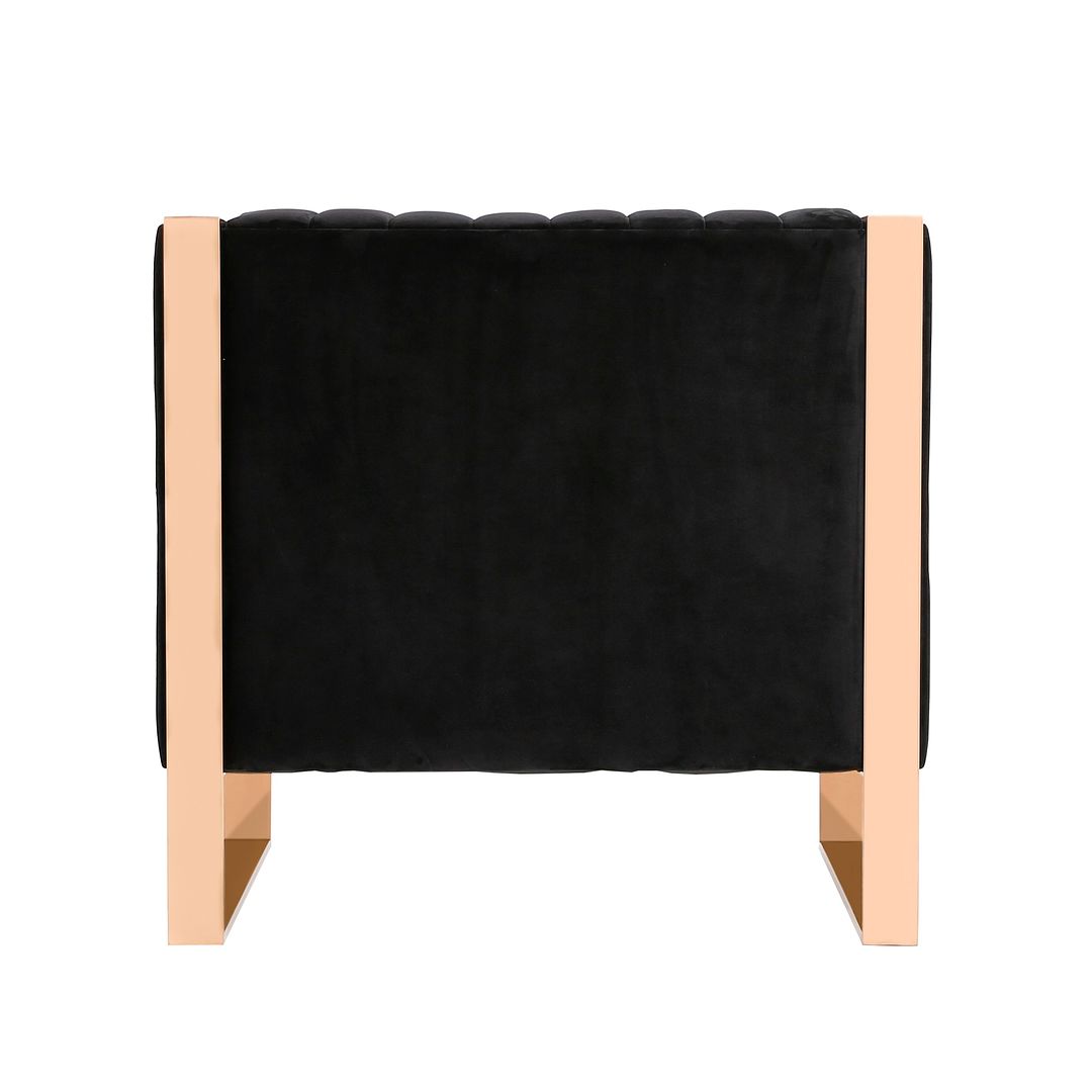 Manhattan Comfort Trillium Black & Gold Velvet Accent Chair