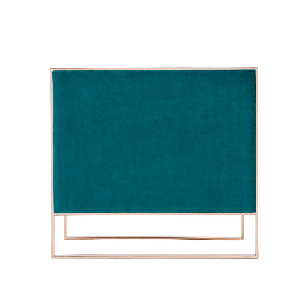 Manhattan Comfort Trillium Teal & Gold Velvet Accent Chair