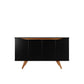 Manhattan Comfort Tudor 53" Sideboard With 4 Shelves In Black & Maple Cream